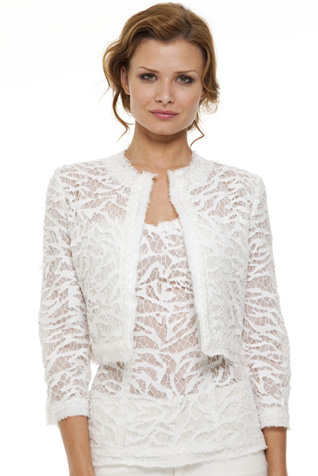 Abstract Lace Cropped Jacket