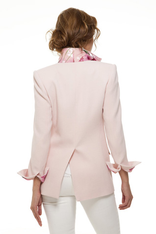 Crepe Blazer with Burnout Trim