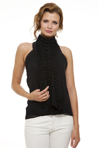 Halter Top with Ruffled Front