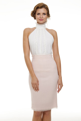 High Waisted Crepe Skirt