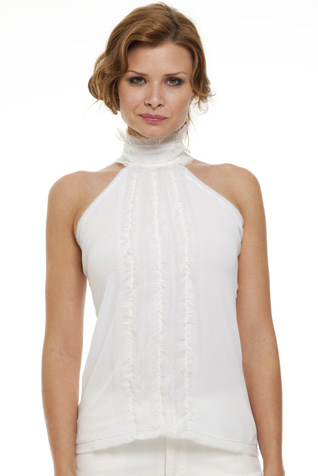 Ruffled Front Halter Top