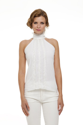 Ruffled Front Halter Top