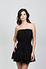 Black Jersey Strapless Peasant Dress