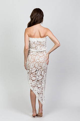 Ivory Strapless Asymmetric Sundress