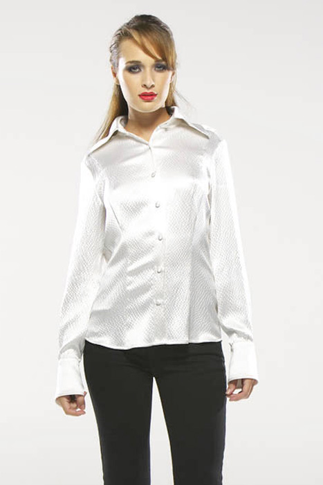 Christina Makowsky - The-Uptown-Collection: Hammered Satin Blouse