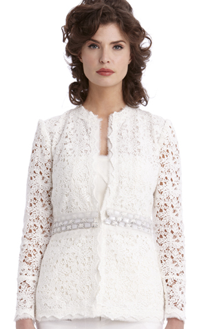 Lace Jacket with Mirror Beaded Trim