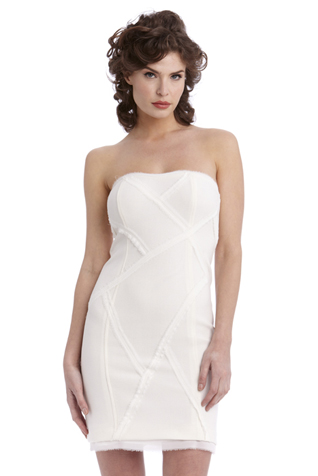 Slashed Frayed Bustier Dress