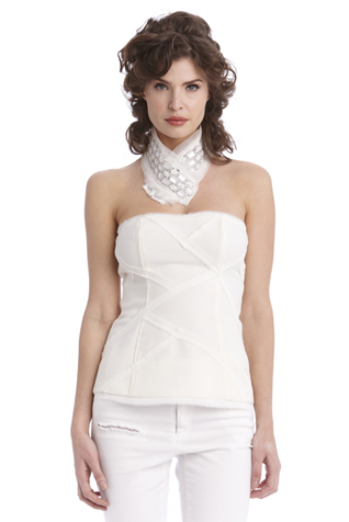 Slashed Frayed Bustier
