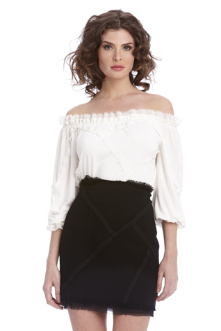 Slashed Frayed High Waisted Mini