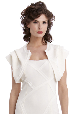 Slashed Frayed Stand Up Collar Bolero