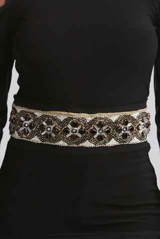 Gold Beaded Stretch Belt