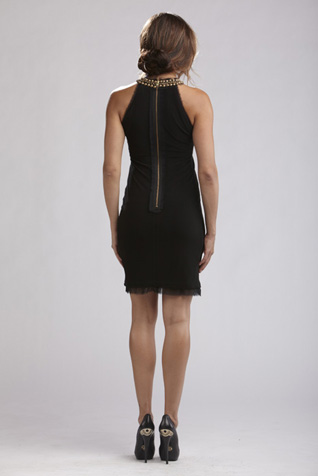 Jersey Dress with Neck Trim