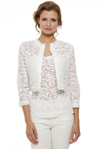 Abstract Lace Cropped Jacket
