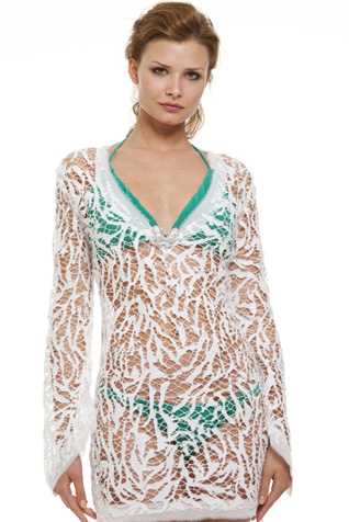 Abstract Lace Tunic Coverup