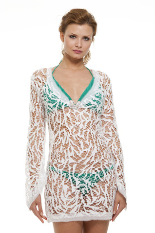 Abstract Lace Tunic Coverup
