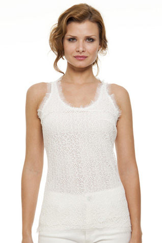 Corded Lace Frayed Tank