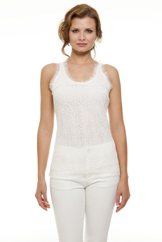 Corded Lace Frayed Tank