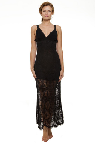 Jersey and Lace Long Sundress