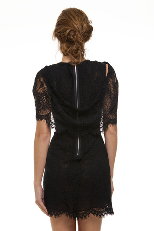 Lace Shawl Sleeve Dress