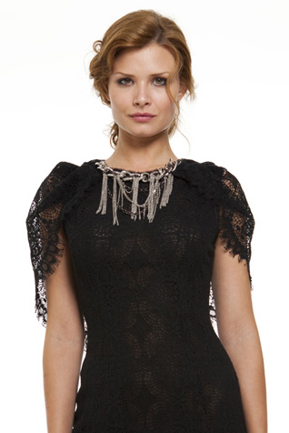 Lace Shawl Sleeve Dress