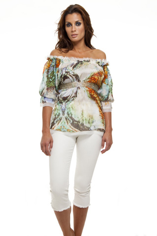 Off Shoulder Empire Peasant Top