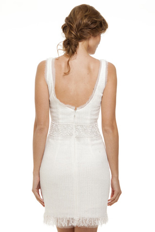 Ribbon Tweed Scoopneck Dress