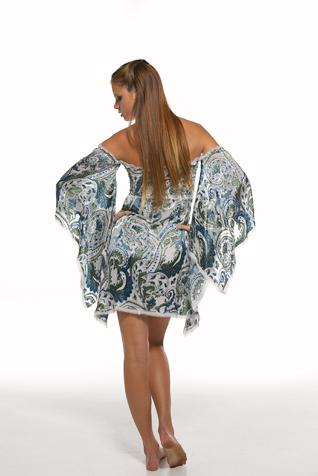 Angel Sleeve Smock Dress