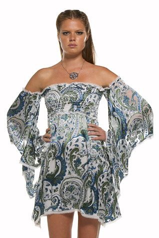 Angel Sleeve Smock Dress