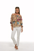 Multicolored Off Shoulder Peasant Top