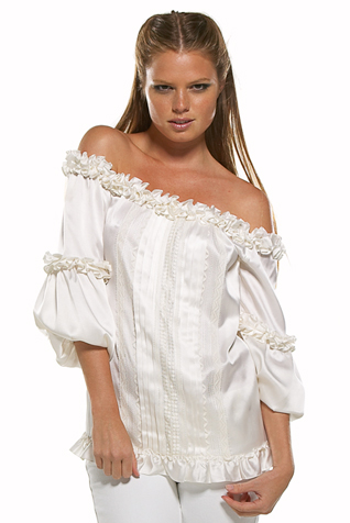 Off Shoulder Balloon Sleeve Blouse