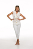 Sleeveless Ruffle Front Blouse