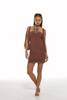 Tube Dress with Flower and Beaded Necklace