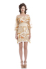 Frayed Off Shoulder Peasant Dress