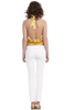 Silk Print Cowled Halter Top