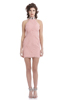 Slashed Frayed High Neck Dress