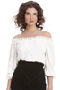 Slashed Frayed Off Shoulder Jersey Tee