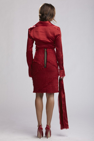 Fringed Tweed Skirt