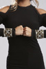 Gold Beaded Cuff Bracelet