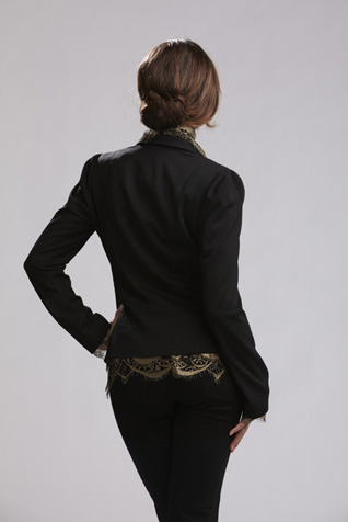 Tuxedo Blazer with Lace