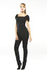 Jersey Square Neck Pleated Top