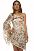 One Shoulder Angel Sleeve Dress