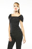 Jersey Square Neck Pleated Top