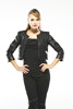 Leather Crop Jacket with Chain